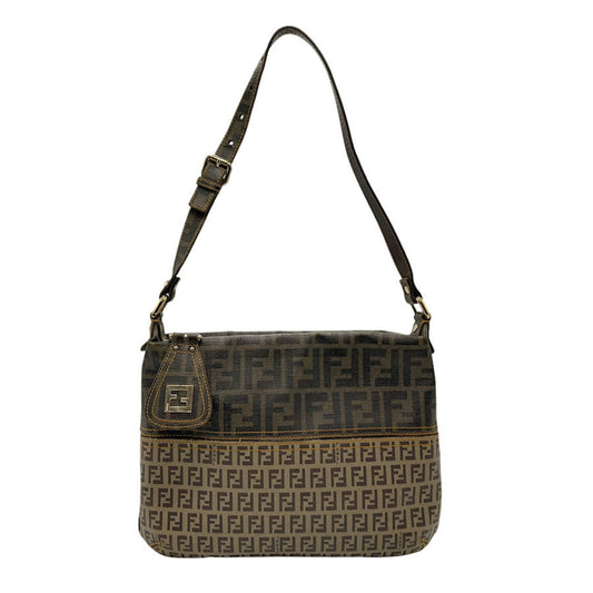 Fendi Zucca Brown Canvas Shoulder Bag