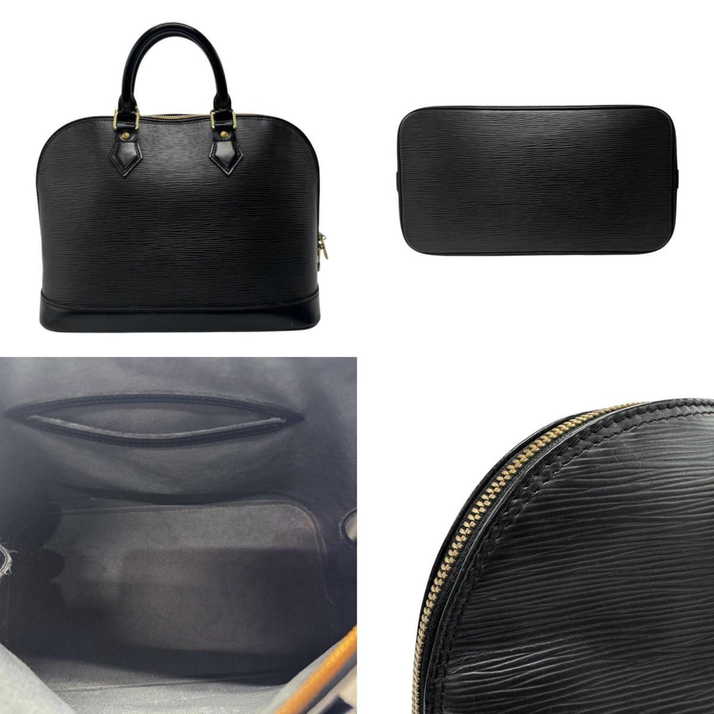 Louis Vuitton Alma Black Leather Hand Bag