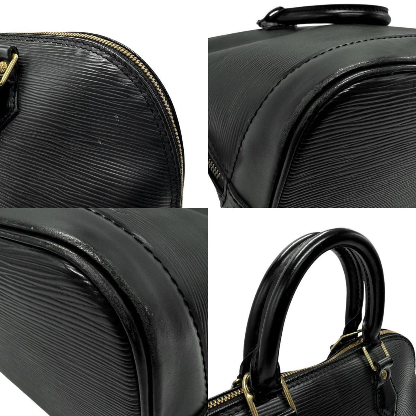 Louis Vuitton Alma Black Leather Hand Bag