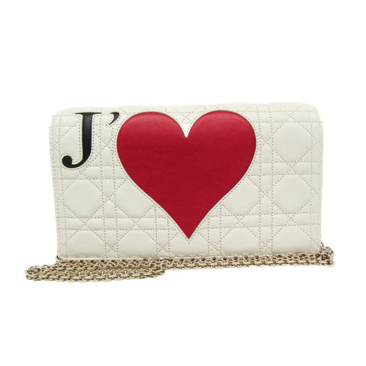 Dior Cannage/Lady White Leather Clutch Bag