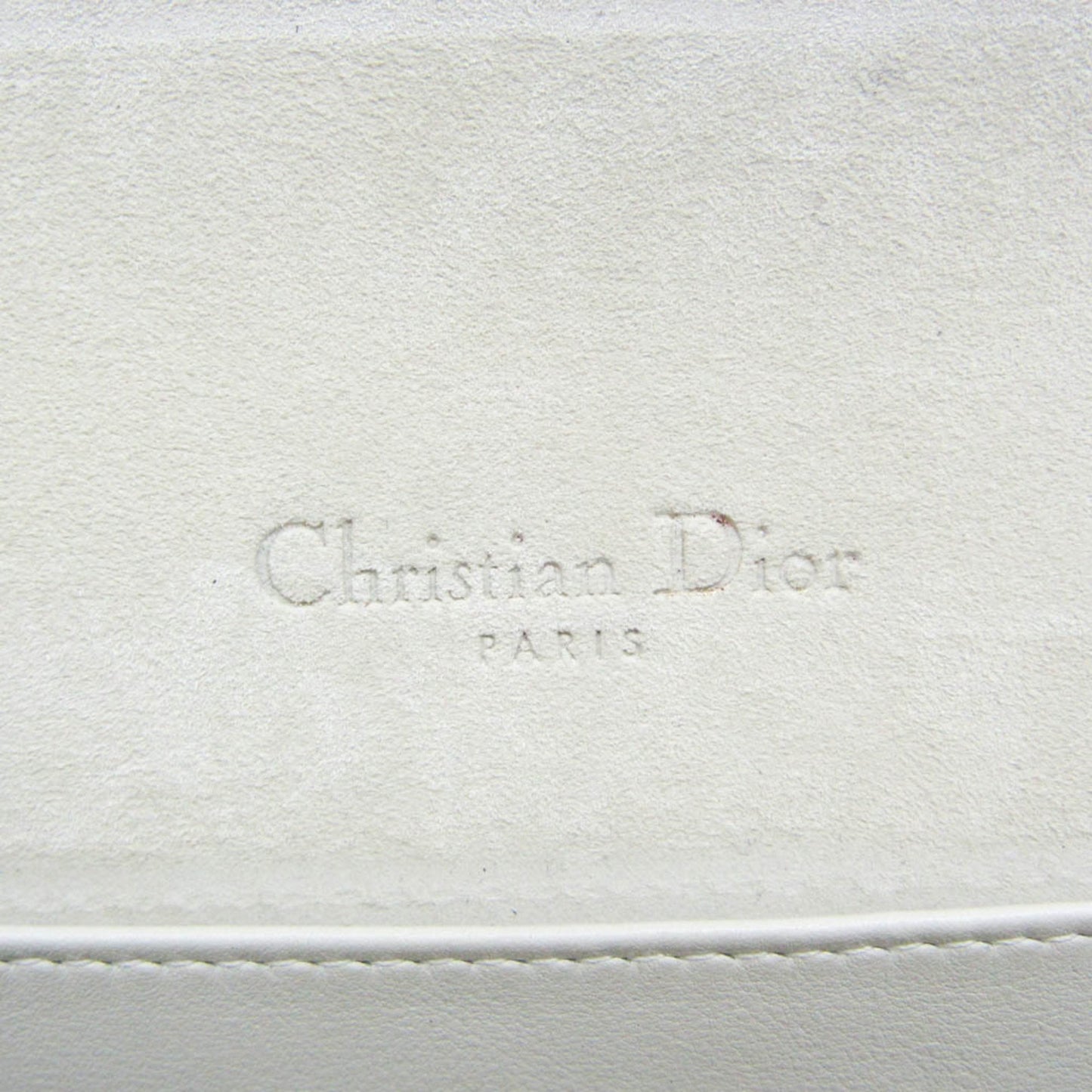 Dior Cannage/Lady White Leather Clutch Bag