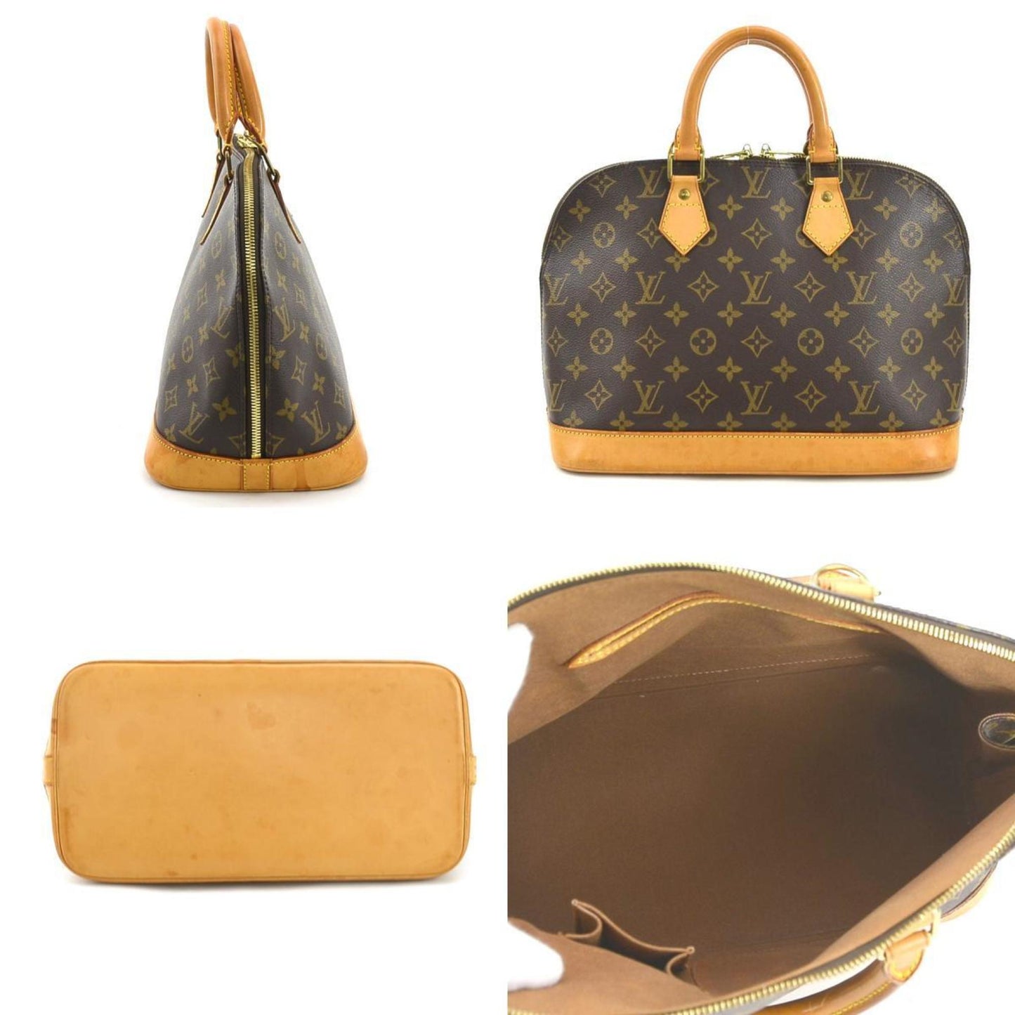 Louis Vuitton Alma Brown Canvas Hand Bag