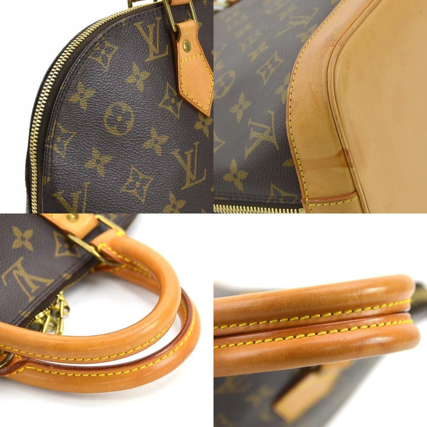 Louis Vuitton Alma Brown Canvas Hand Bag