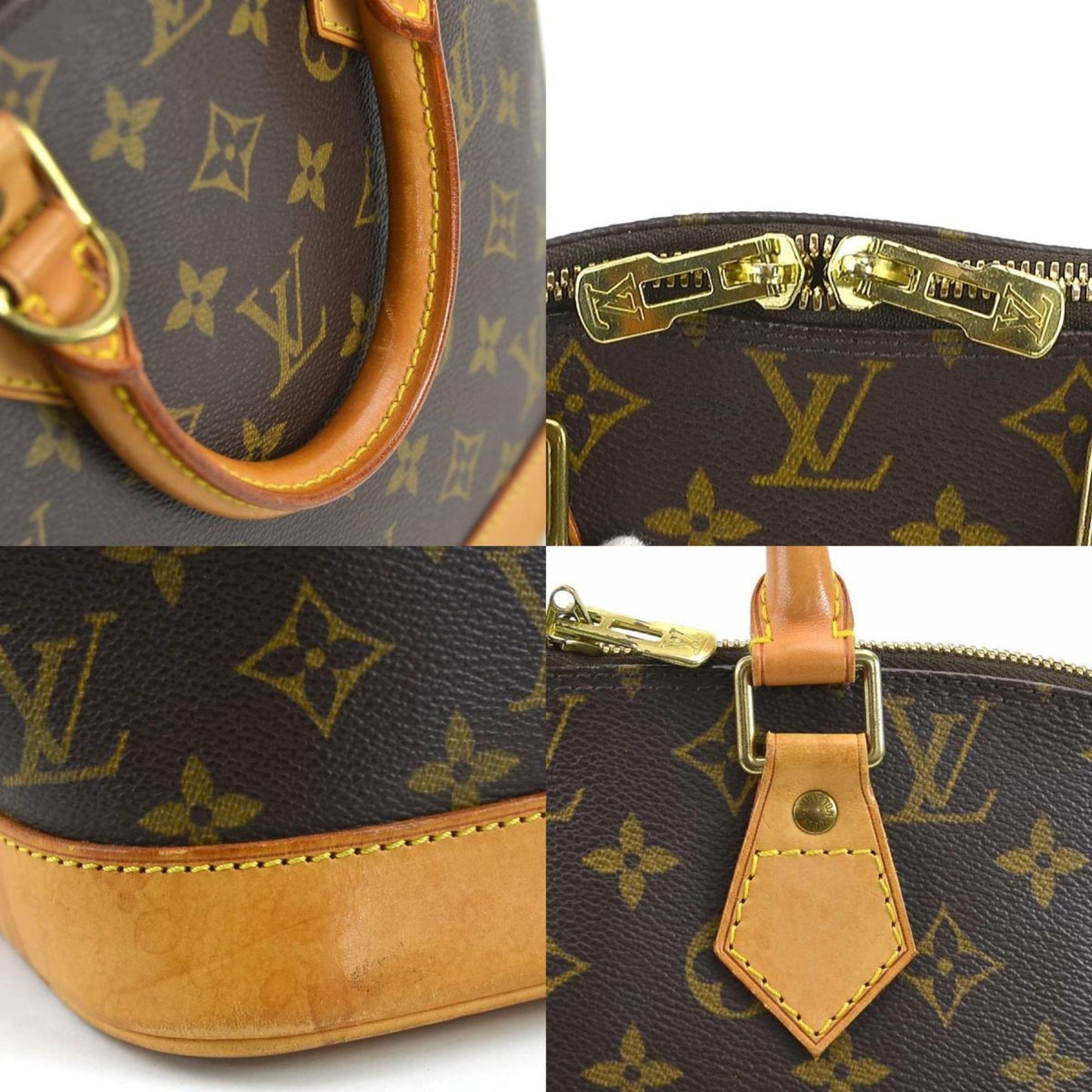 Louis Vuitton Alma Brown Canvas Hand Bag