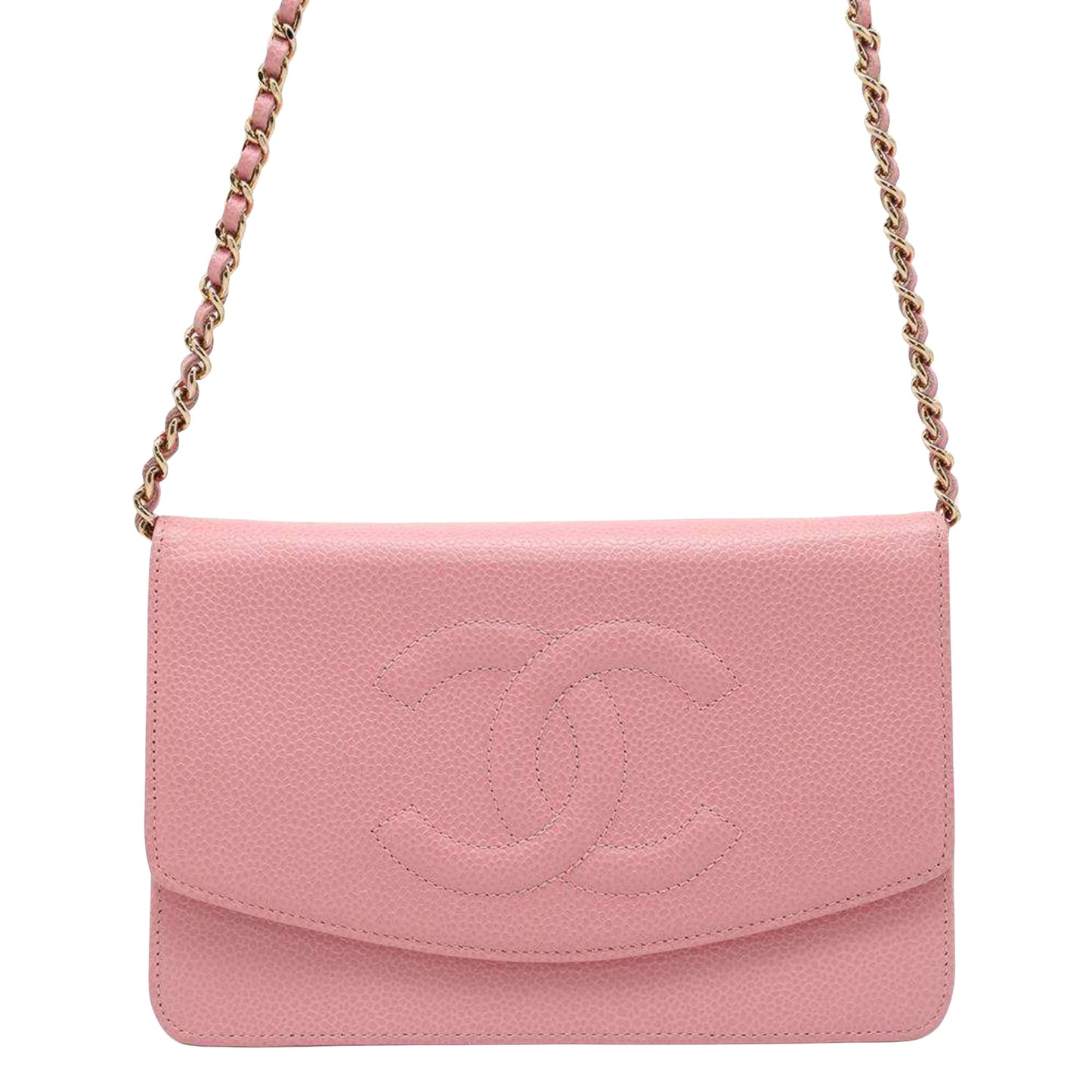 Chanel Wallet On Chain Pink Leather Shoulder Bag