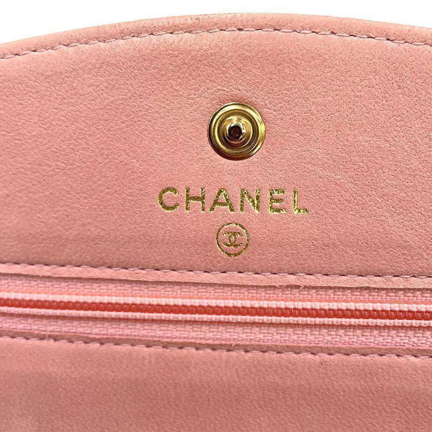 Chanel Wallet On Chain Pink Leather Shoulder Bag