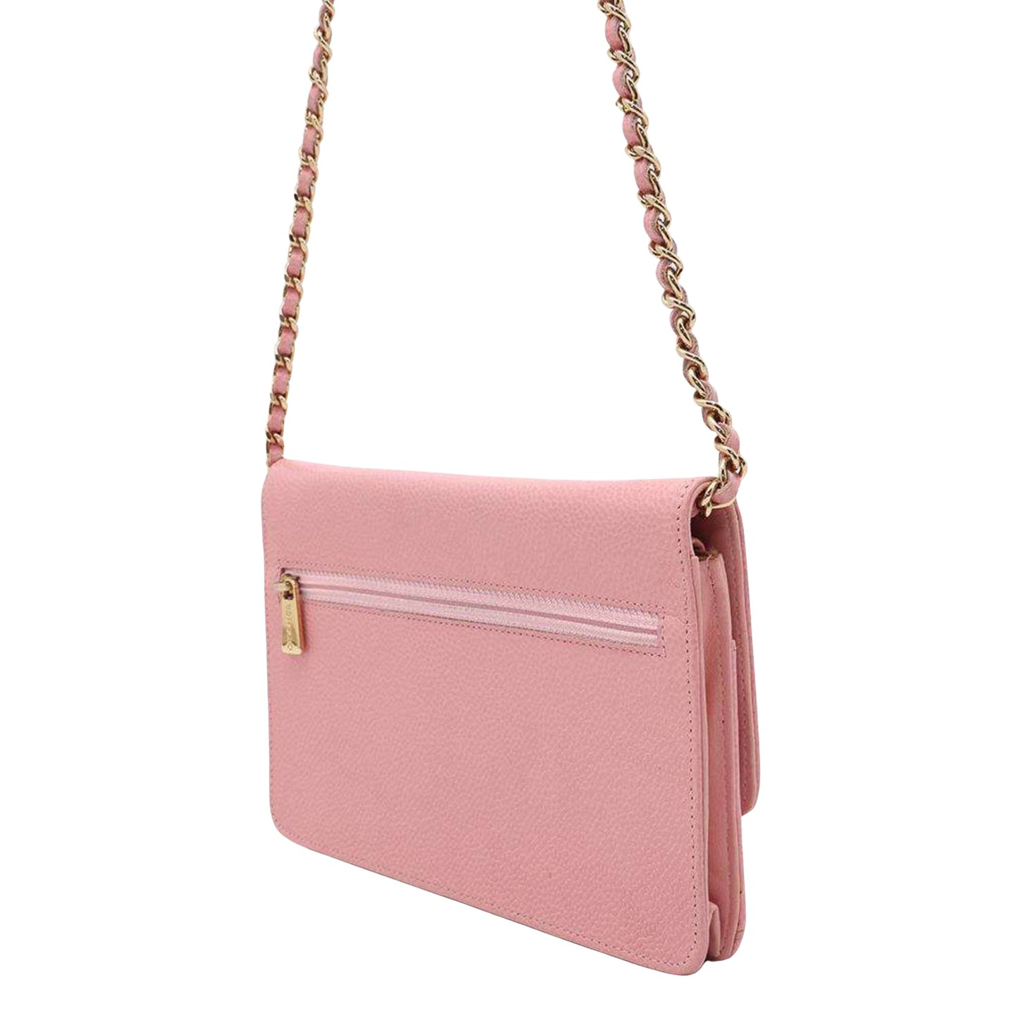 Chanel Wallet On Chain Pink Leather Shoulder Bag