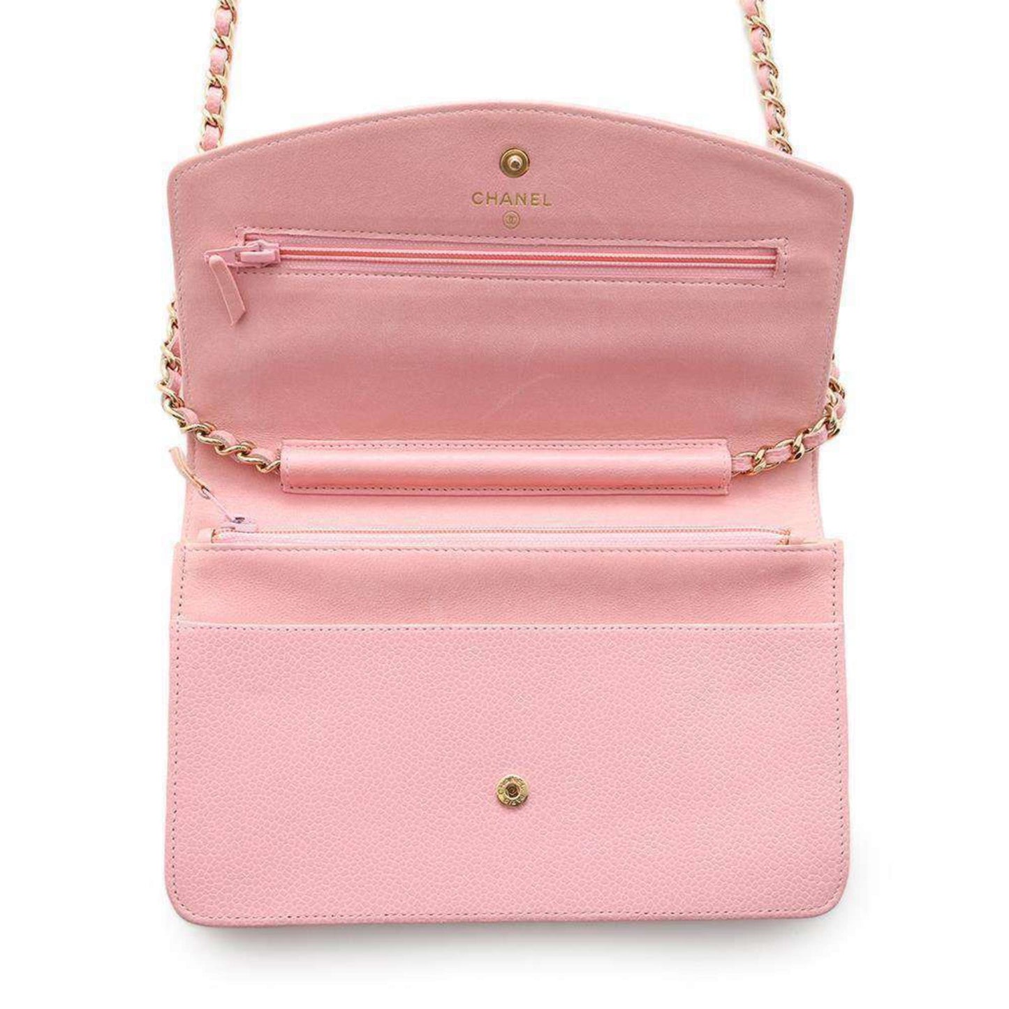 Chanel Wallet On Chain Pink Leather Shoulder Bag