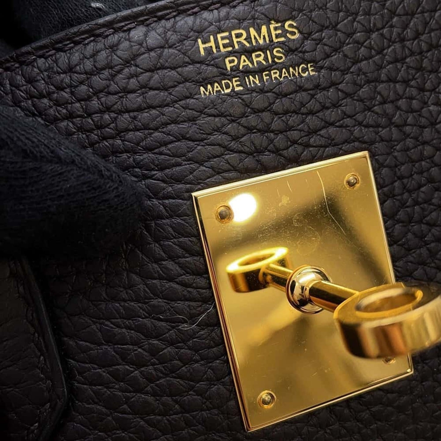 Hermès Gold Leather Hand Bag