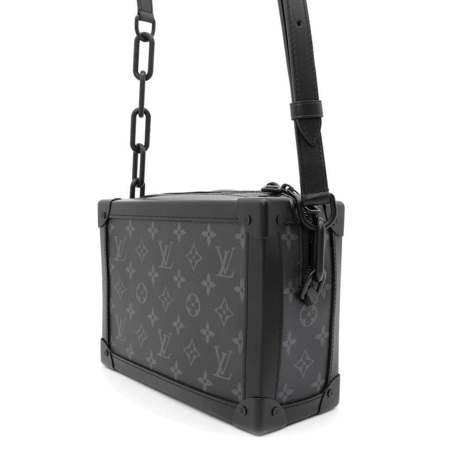 Louis Vuitton Soft Trunk Black Canvas Shoulder Bag