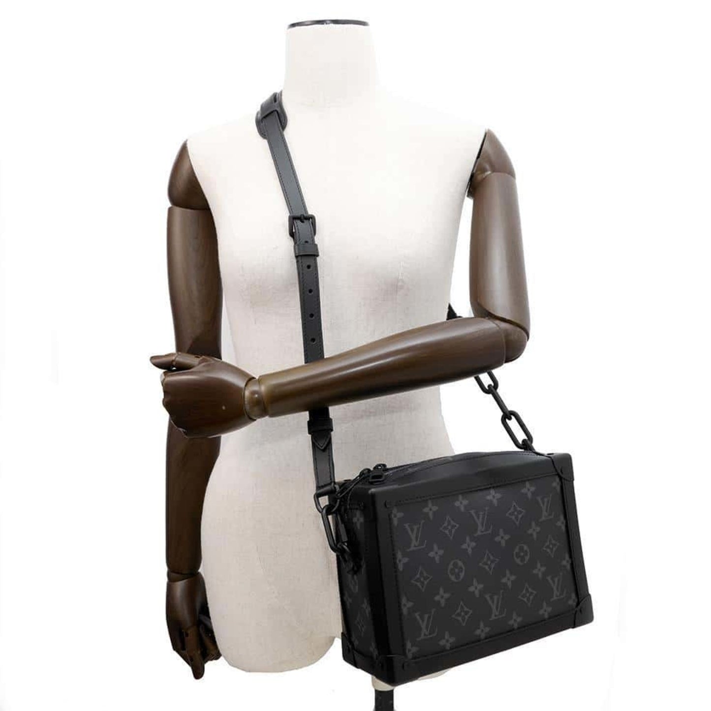 Louis Vuitton Soft Trunk Black Canvas Shoulder Bag