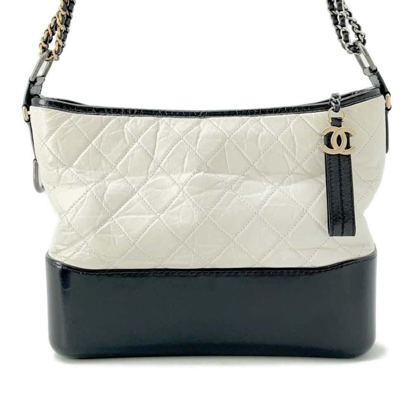 Chanel Gabrielle White Leather Shoulder Bag