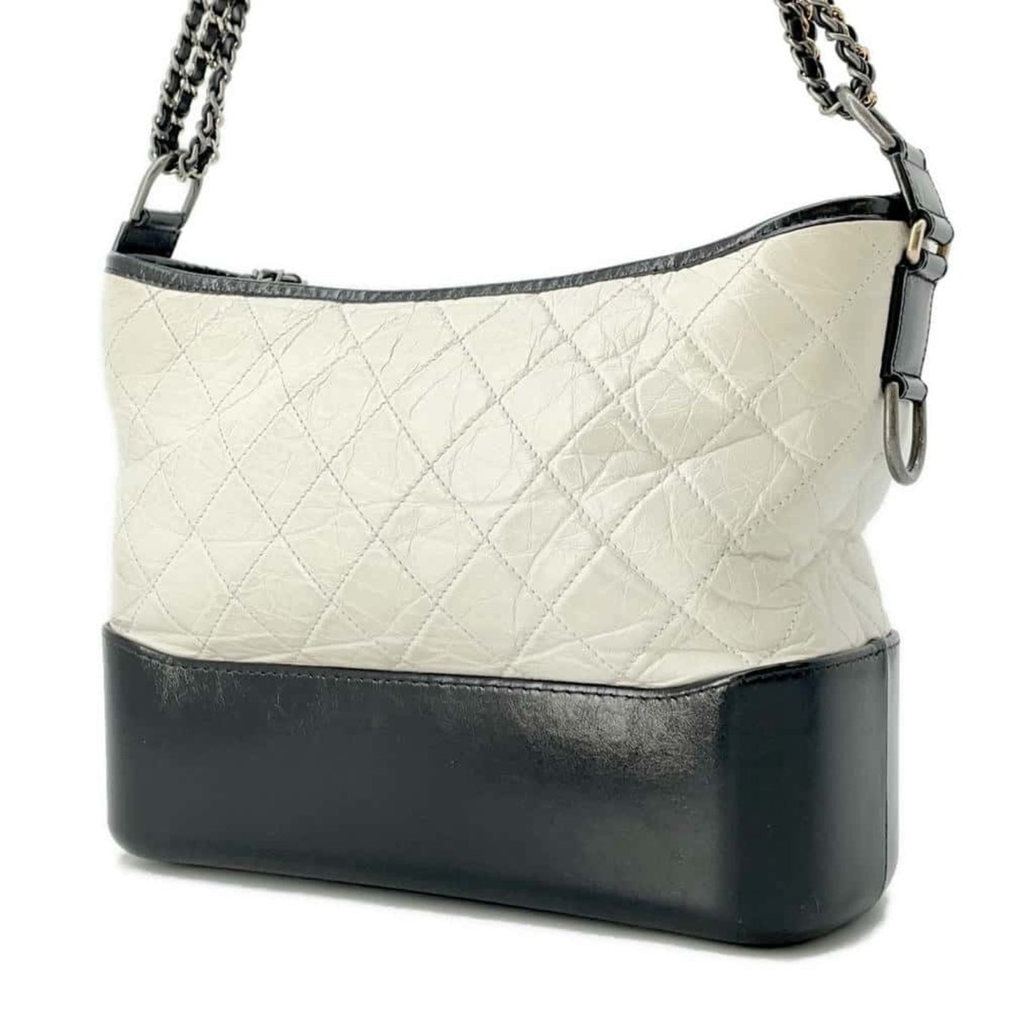 Chanel Gabrielle White Leather Shoulder Bag