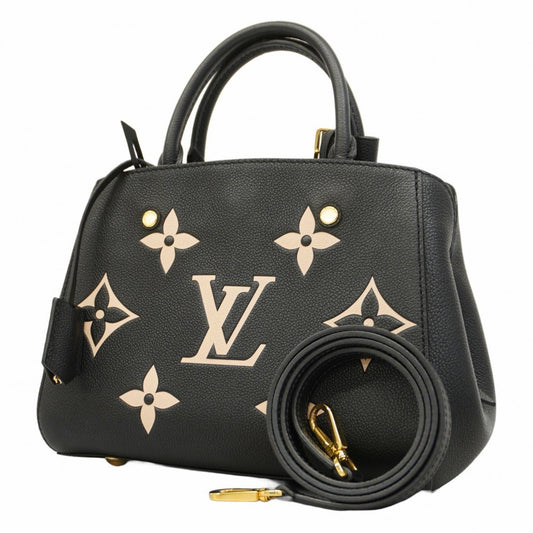 Louis Vuitton Montaigne Black Leather Hand Bag