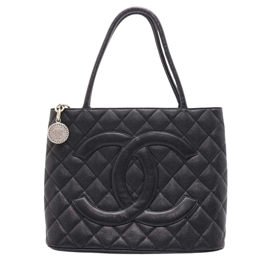 Chanel Black Leather Tote Bag