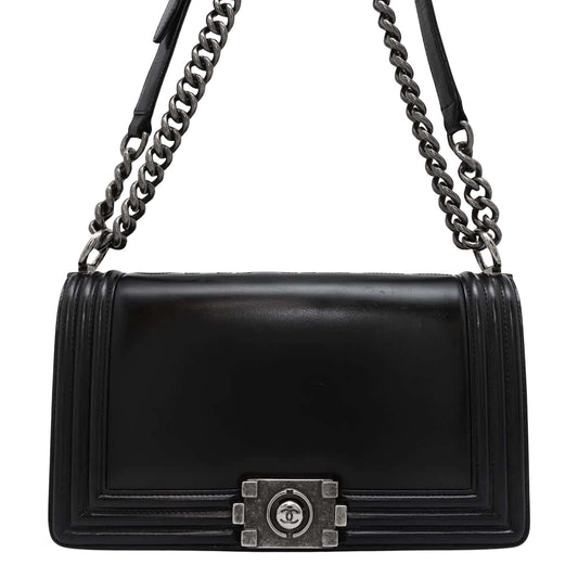 Chanel Black Leather Shopper Bag