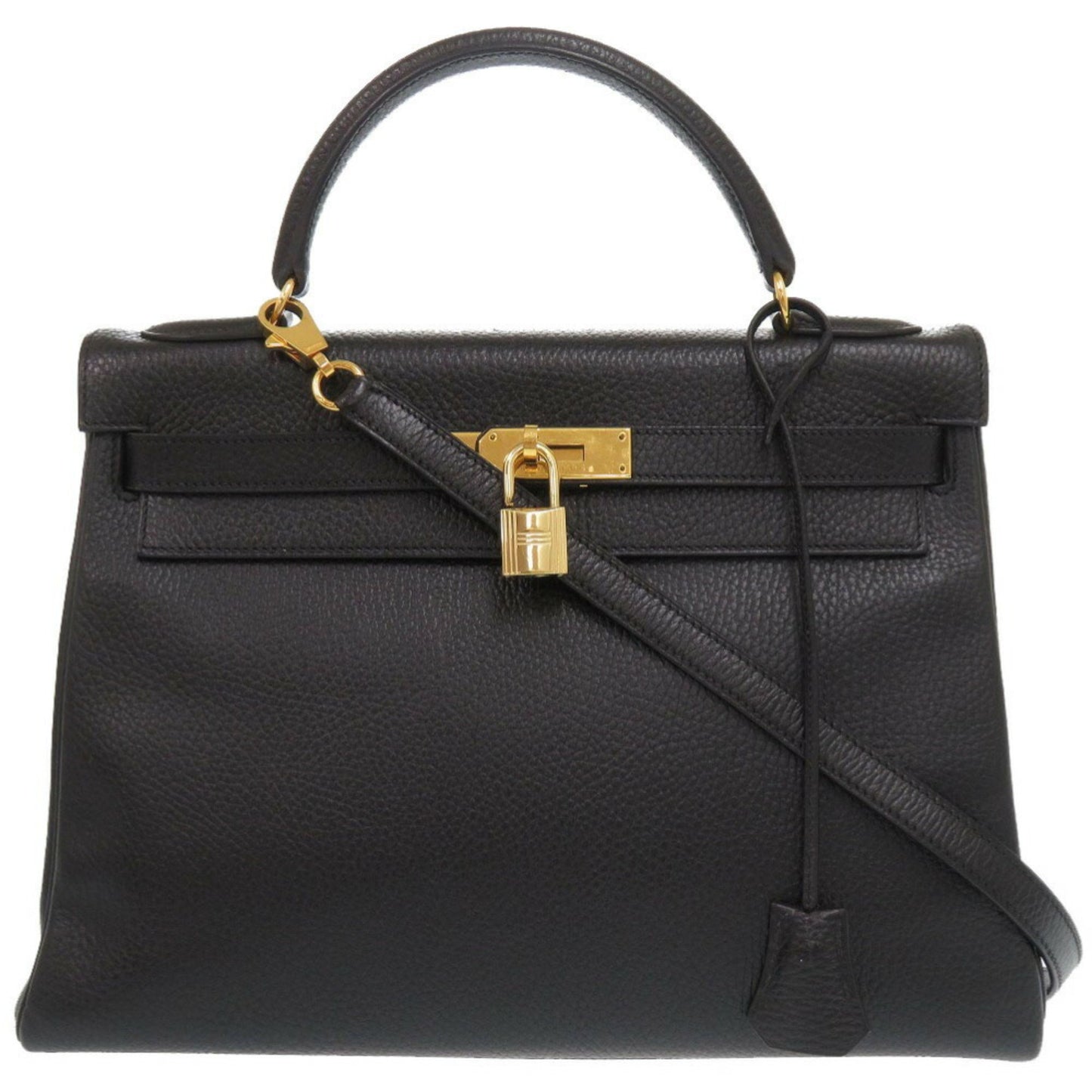 Hermès Kelly 32 Black Leather Hand Bag