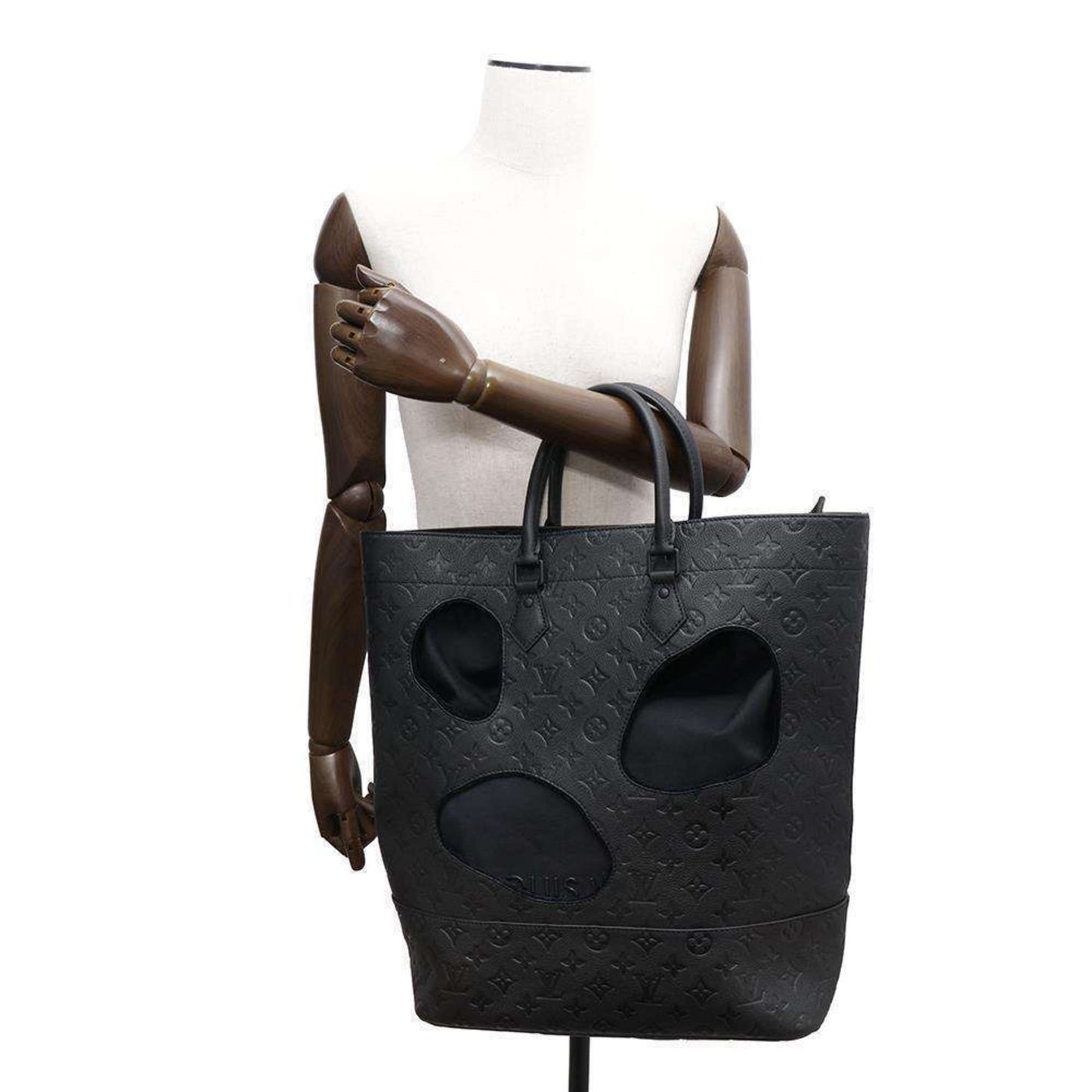 Louis Vuitton Holes Black Leather Tote Bag