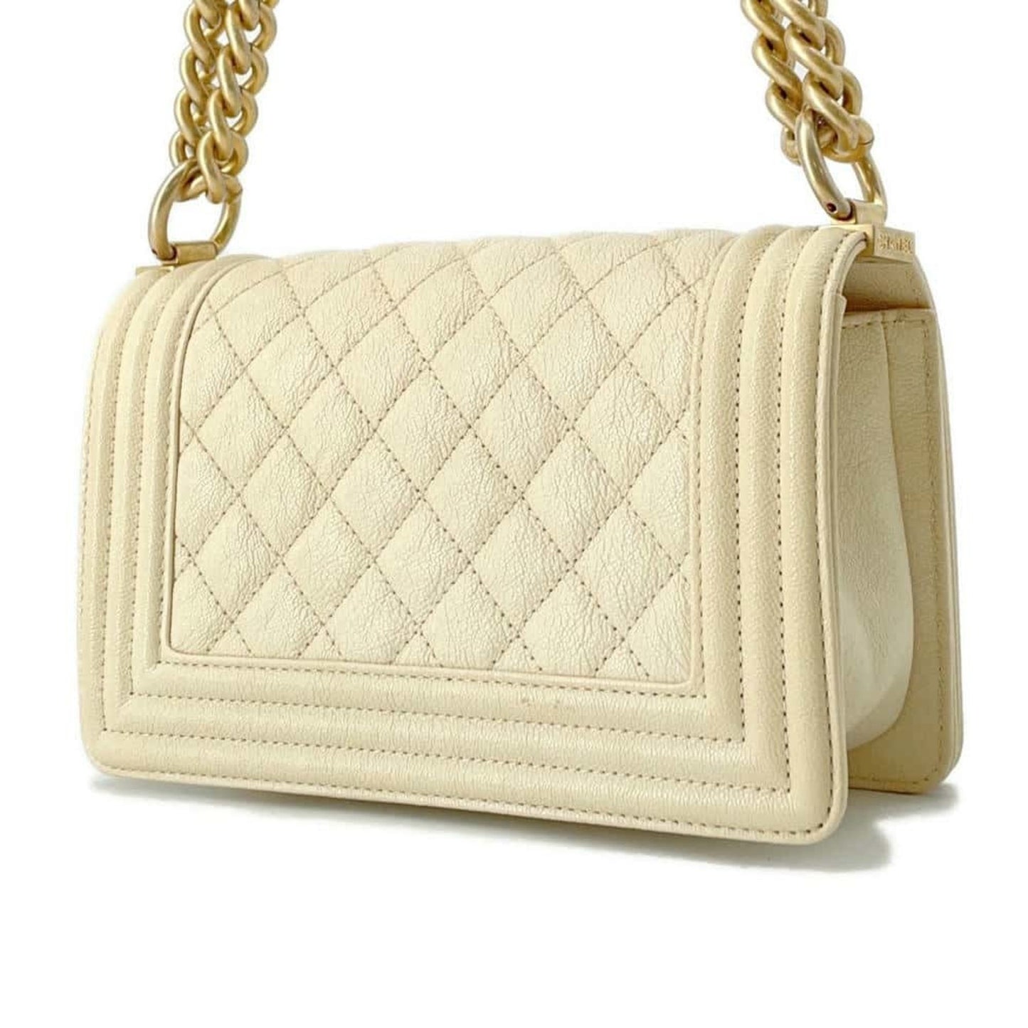 Chanel Boy Beige Leather Shoulder Bag