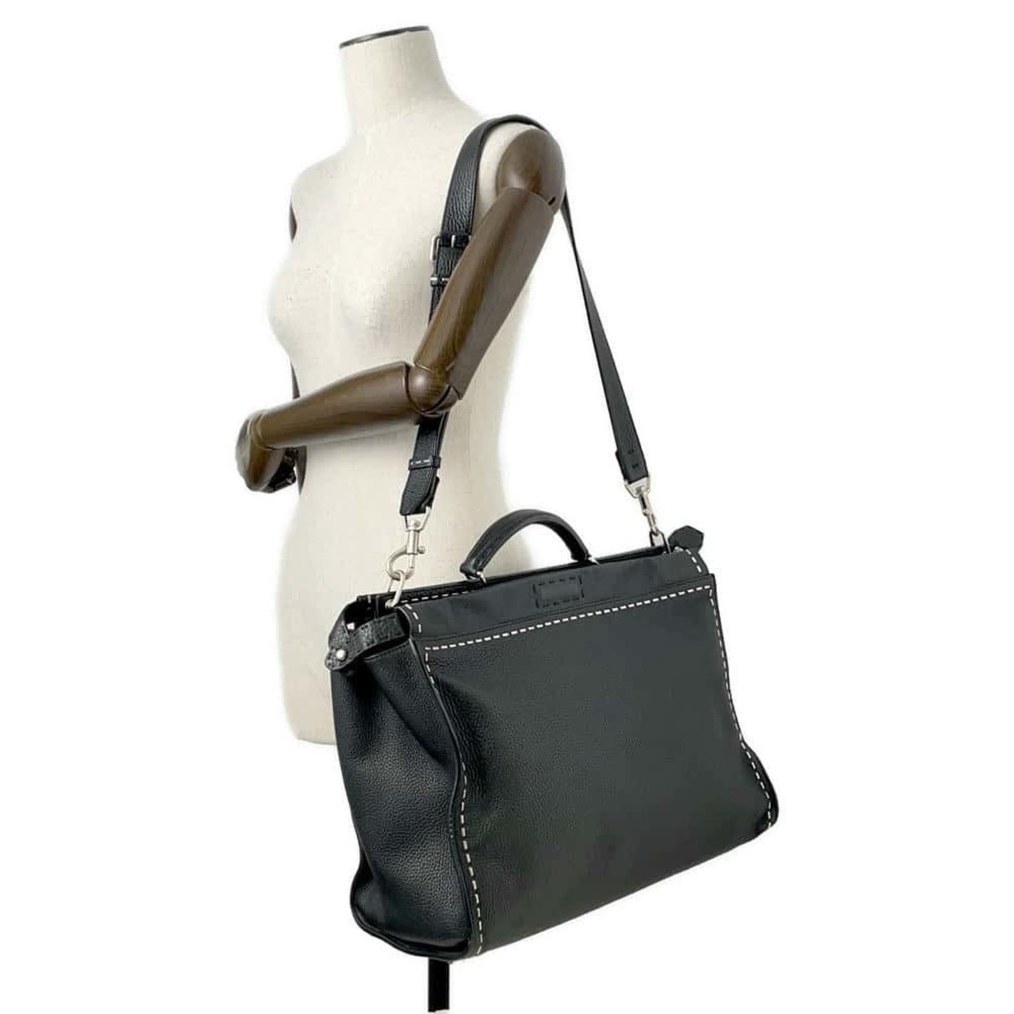 Fendi Black Leather Hand Bag