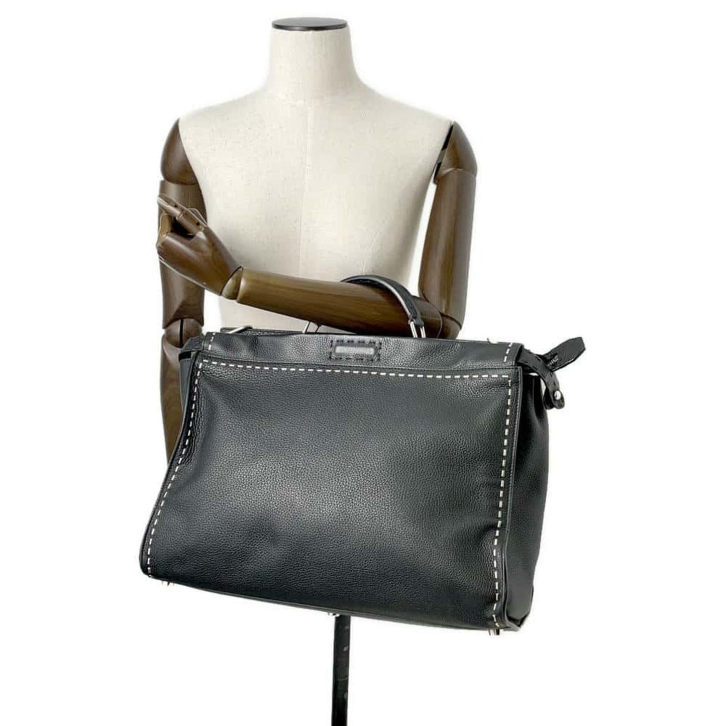 Fendi Black Leather Hand Bag