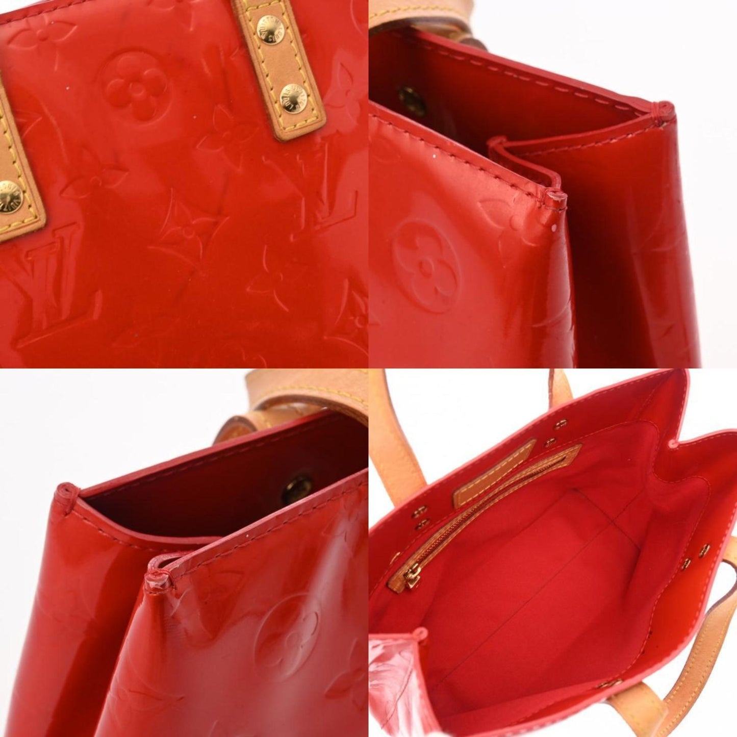 Louis Vuitton Reade Red Patent Leather Hand Bag