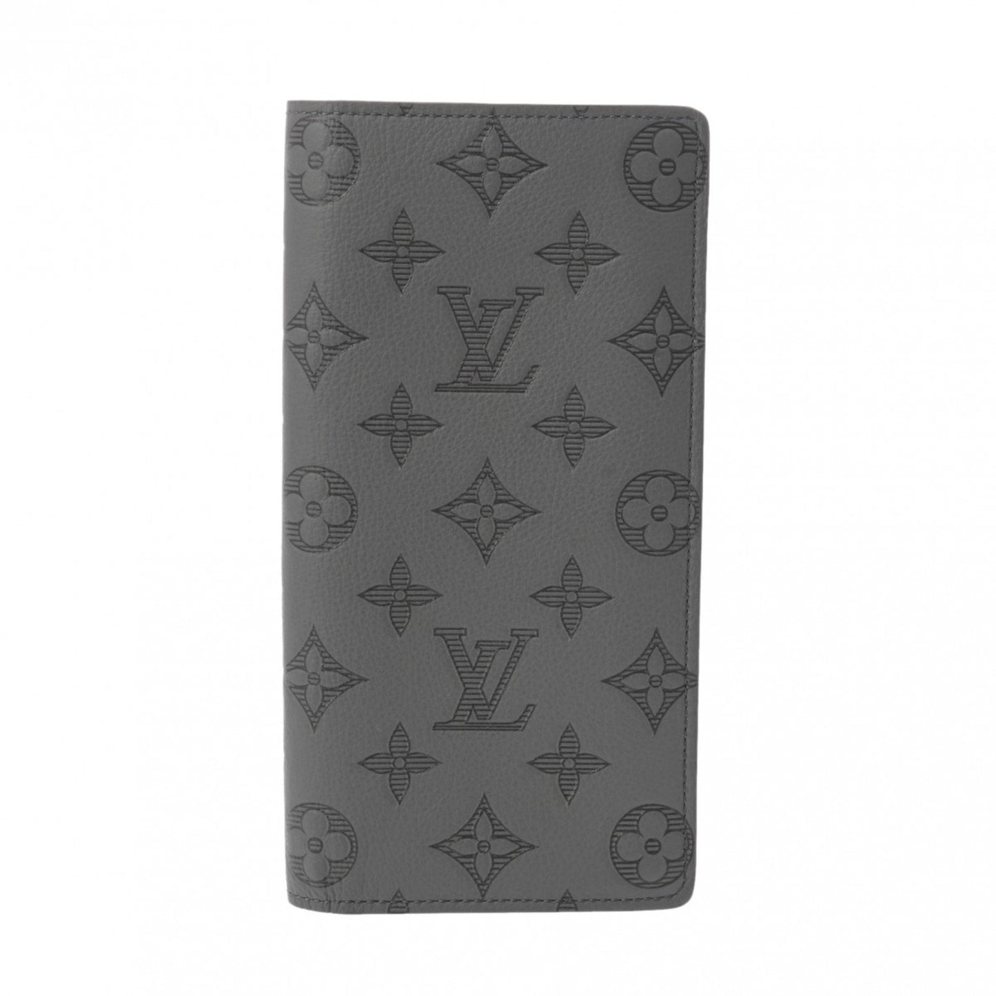 Louis Vuitton Portefeuille Brazza Grey Leather Wallet Accessories