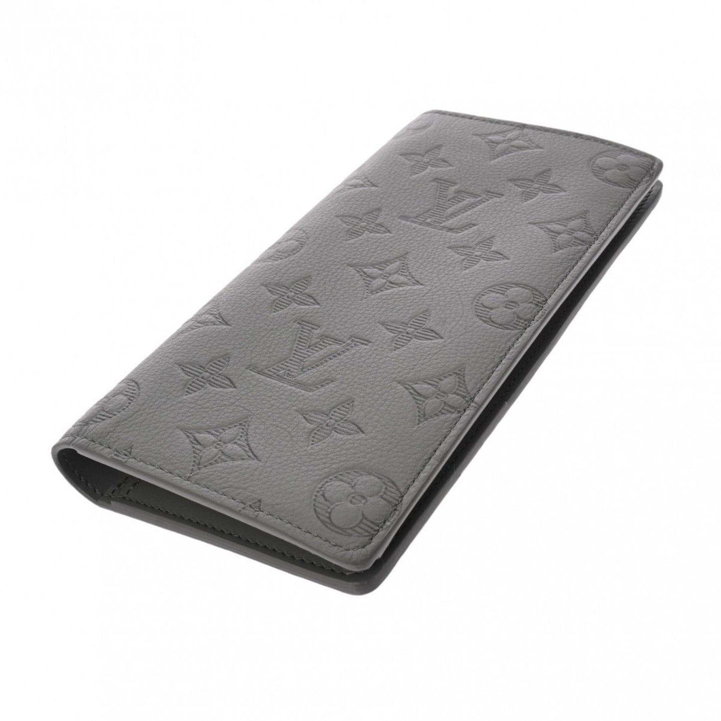 Louis Vuitton Portefeuille Brazza Grey Leather Wallet Accessories