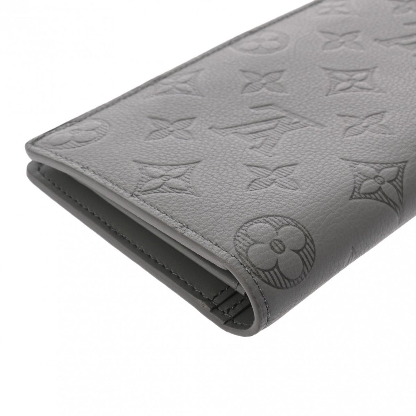 Louis Vuitton Portefeuille Brazza Grey Leather Wallet Accessories