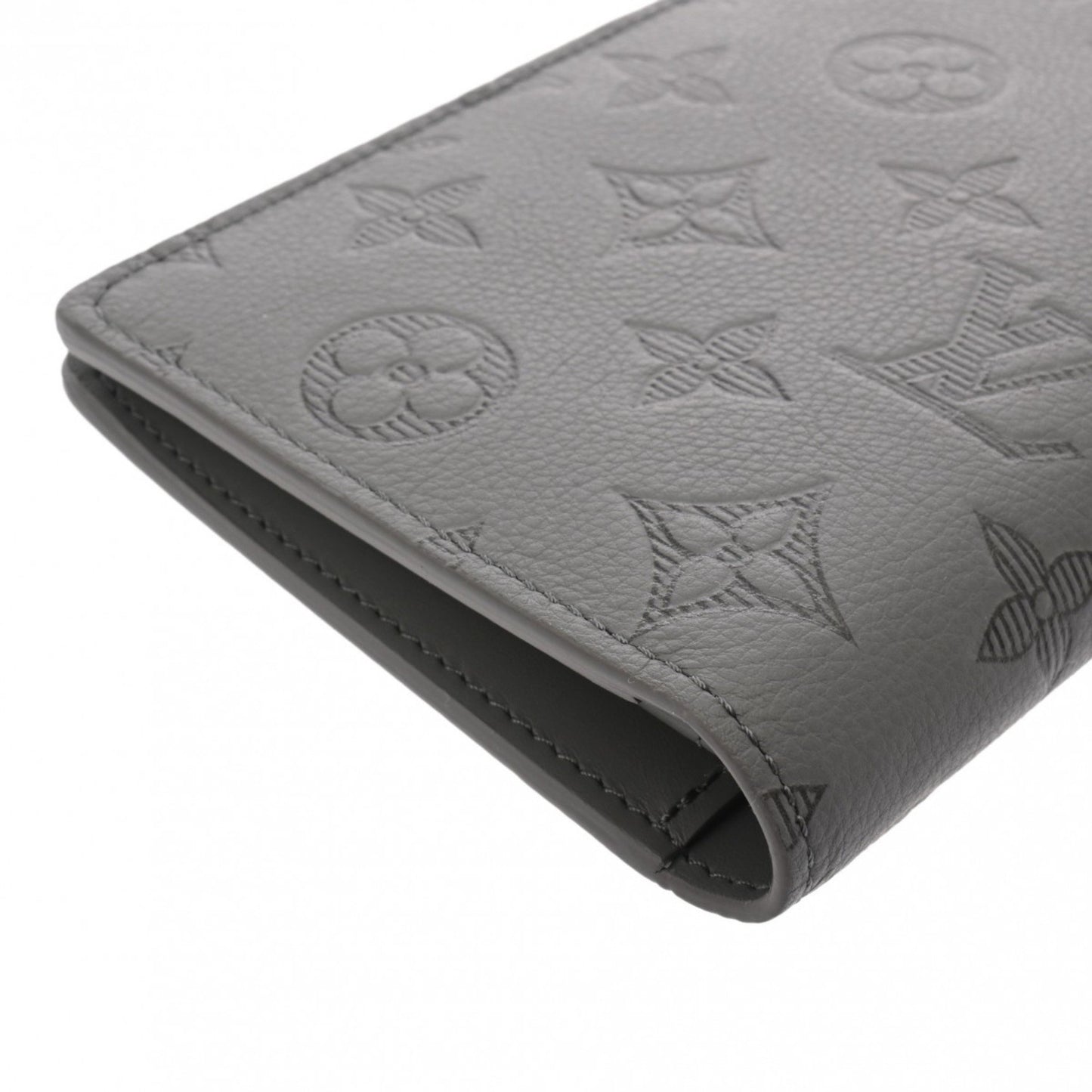 Louis Vuitton Portefeuille Brazza Grey Leather Wallet Accessories