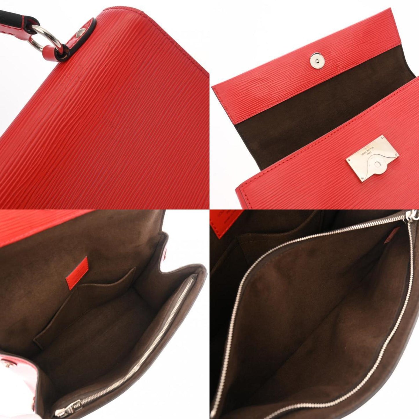 Louis Vuitton Cluny Red Leather Hand Bag