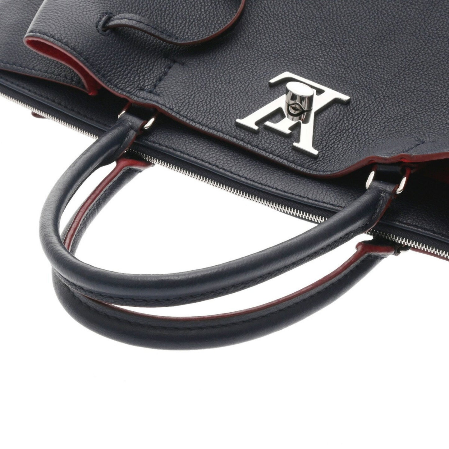 Louis Vuitton Lockme Navy Leather Hand Bag