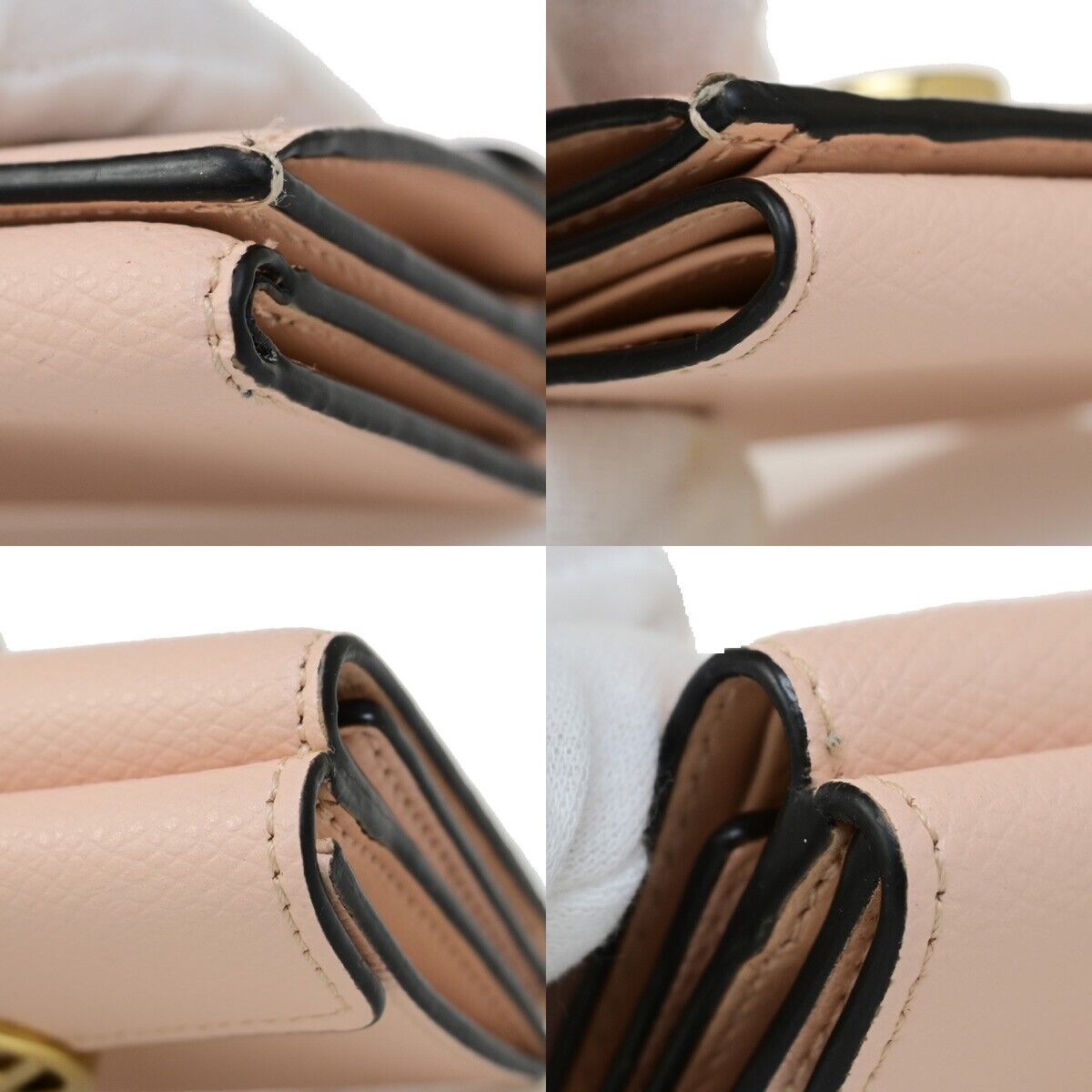 Fendi Zucca Pink Leather Wallet Accessories