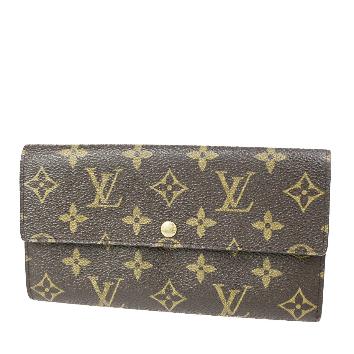 Louis Vuitton Porte Monnaie Credit Brown Canvas Wallet Accessories