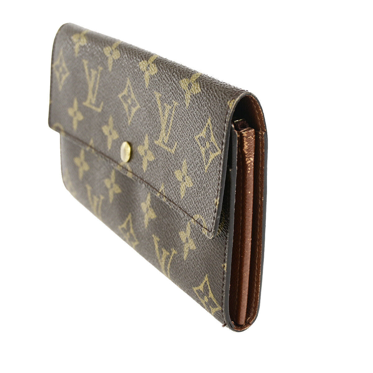 Louis Vuitton Porte Monnaie Credit Brown Canvas Wallet Accessories