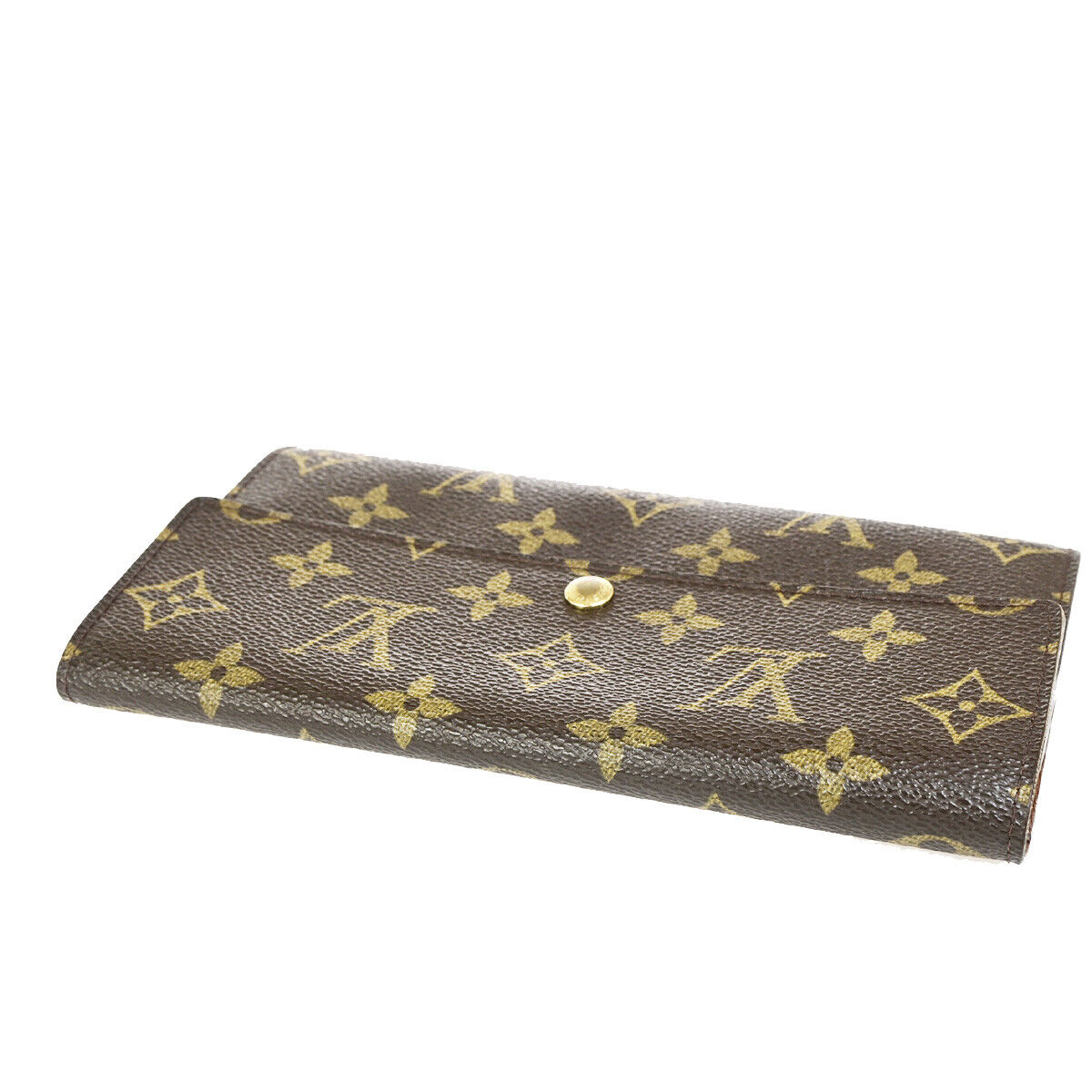 Louis Vuitton Porte Monnaie Credit Brown Canvas Wallet Accessories