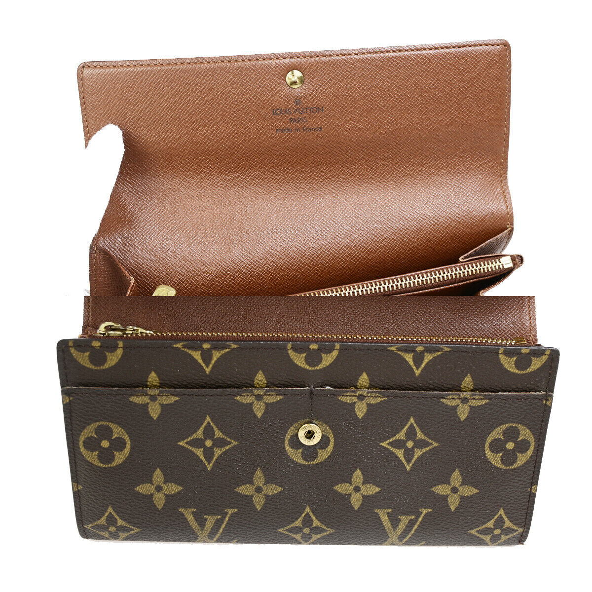 Louis Vuitton Porte Monnaie Credit Brown Canvas Wallet Accessories