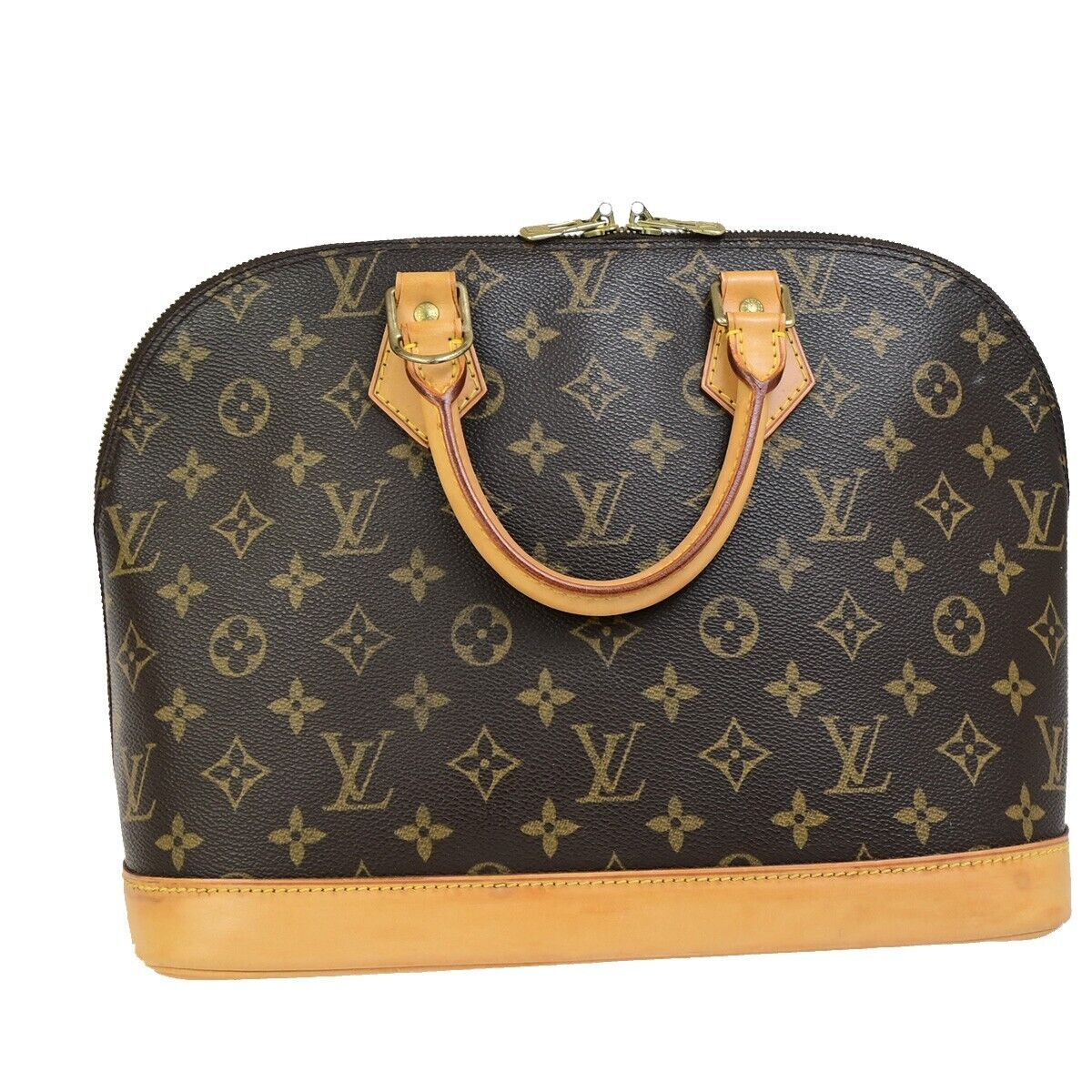 Louis Vuitton Alma Brown Canvas Hand Bag