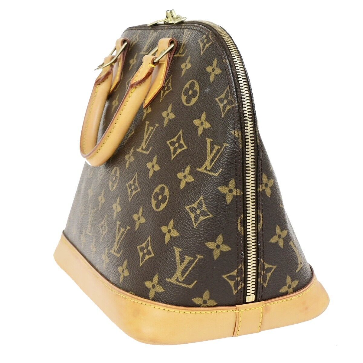 Louis Vuitton Alma Brown Canvas Hand Bag