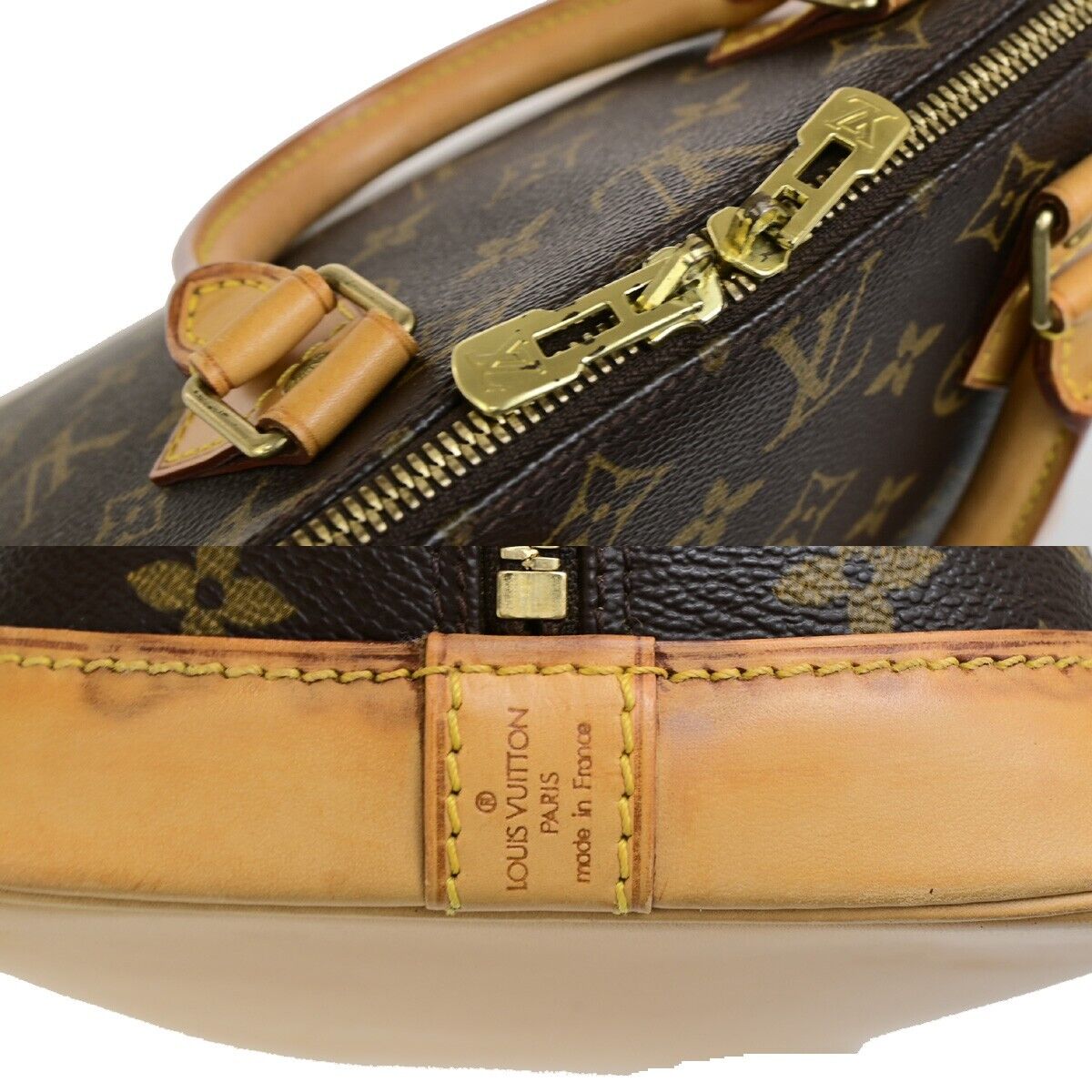 Louis Vuitton Alma Brown Canvas Hand Bag