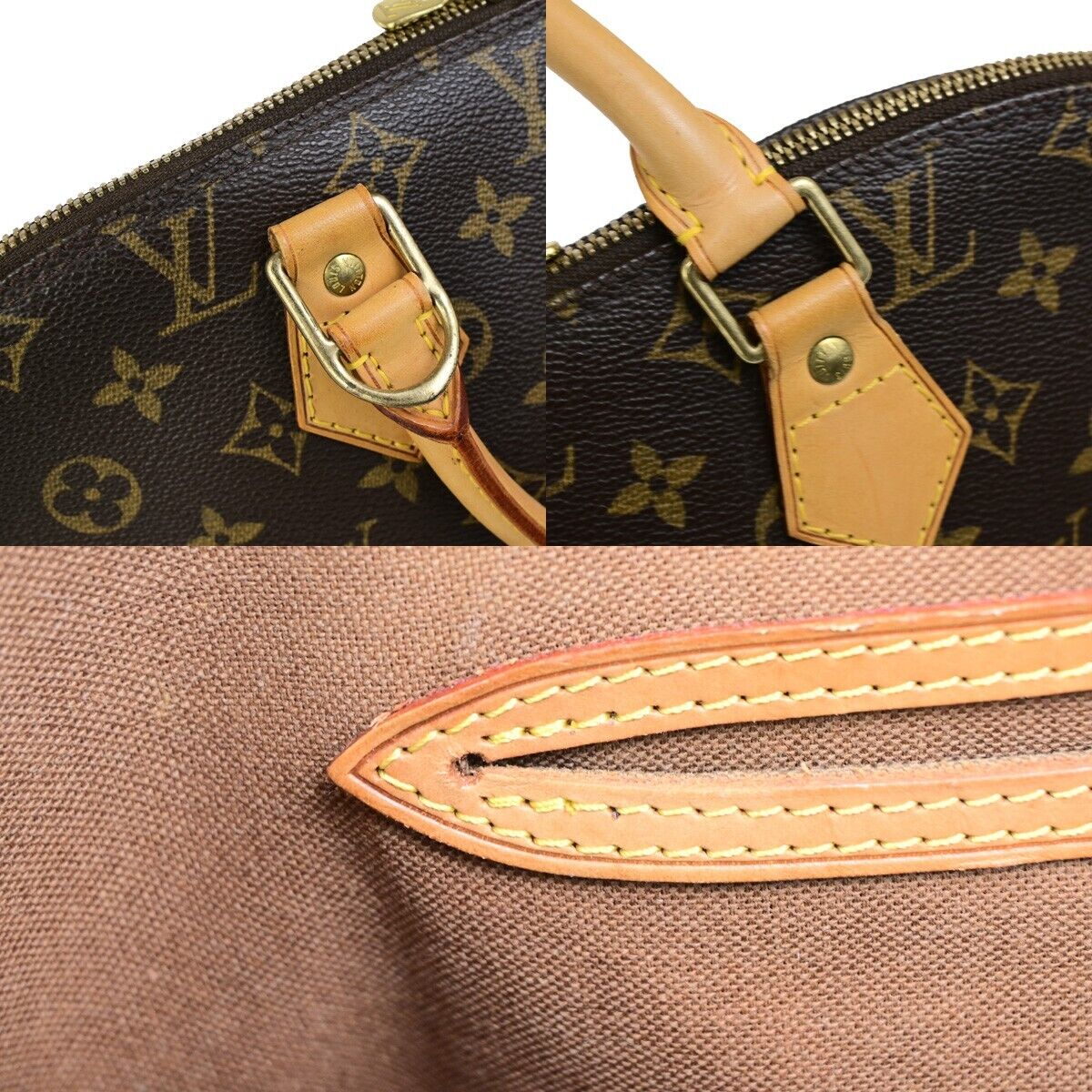 Louis Vuitton Alma Brown Canvas Hand Bag