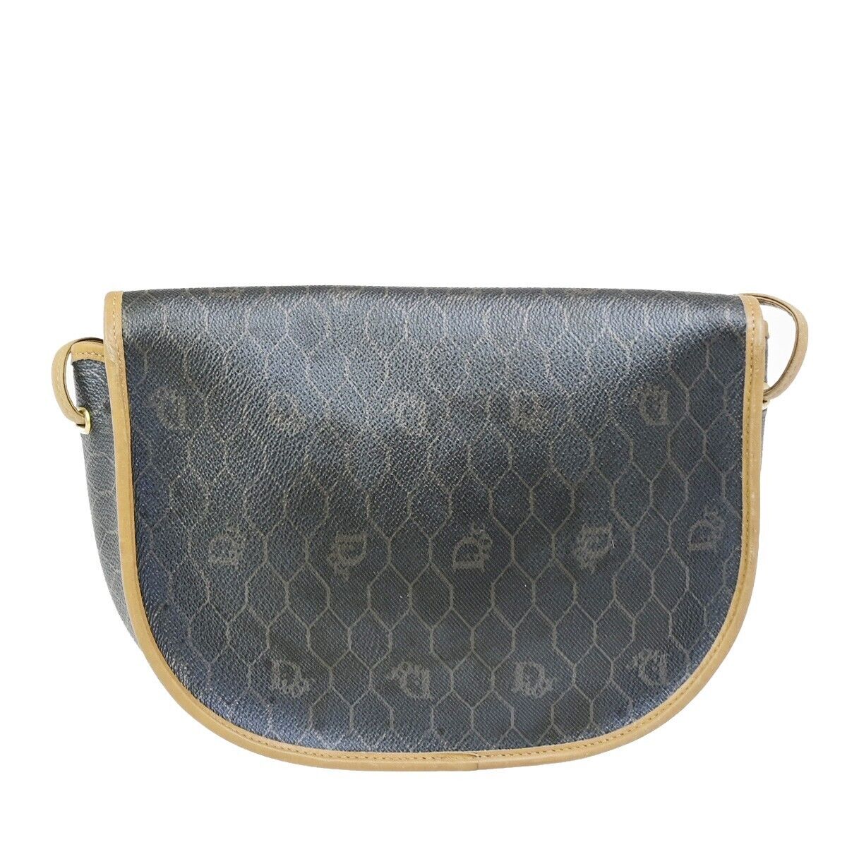 Dior Honeycomb Black Canvas Shoulder Bag