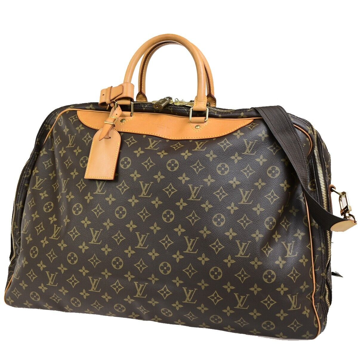 Louis Vuitton Alizé Brown Gold Plated Travel Bag