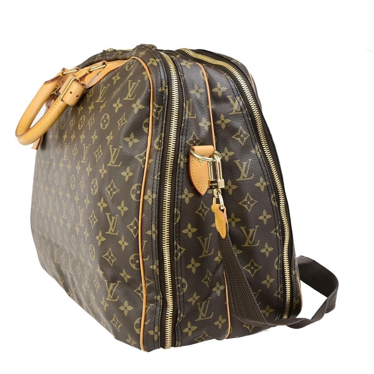 Louis Vuitton Alizé Brown Gold Plated Travel Bag