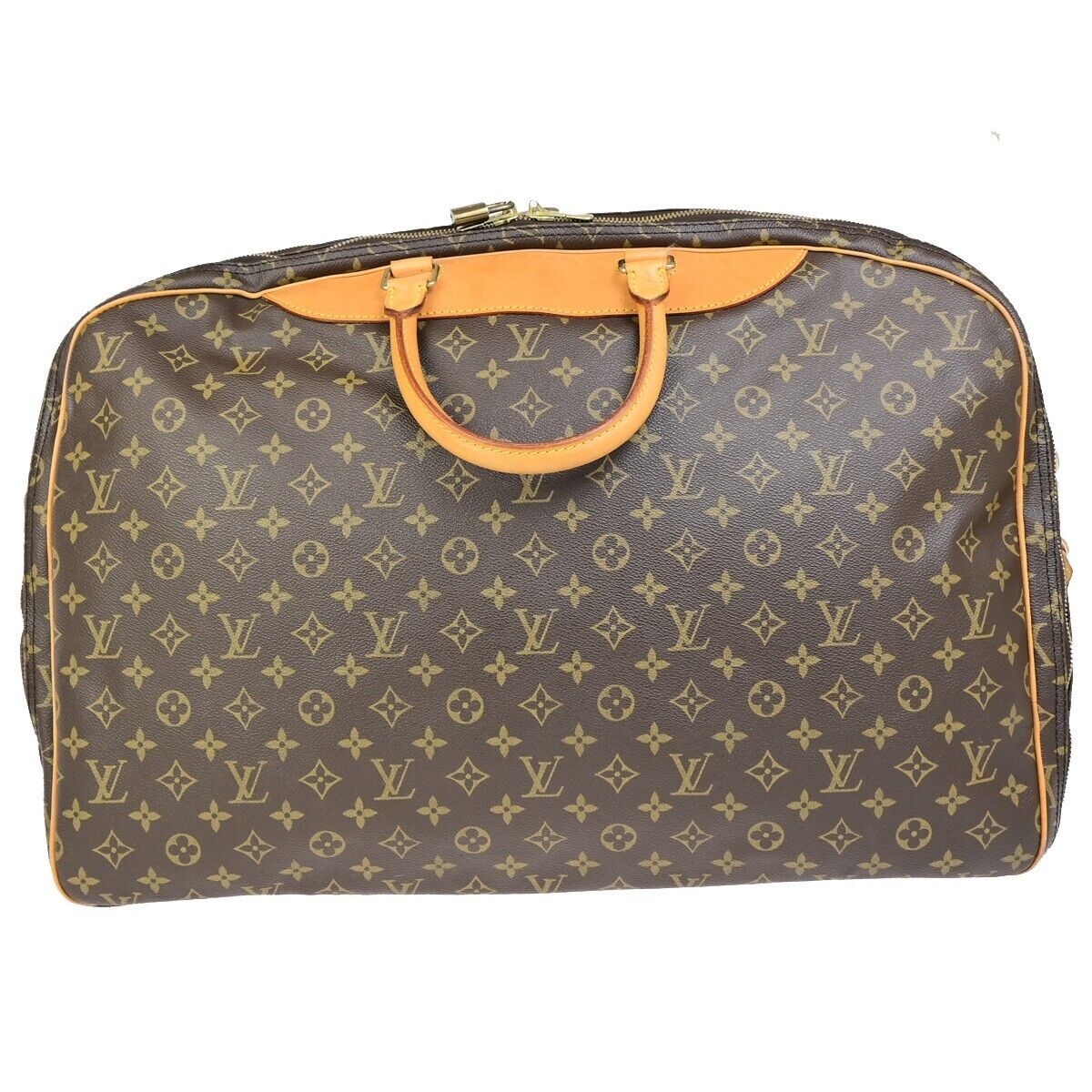 Louis Vuitton Alizé Brown Gold Plated Travel Bag