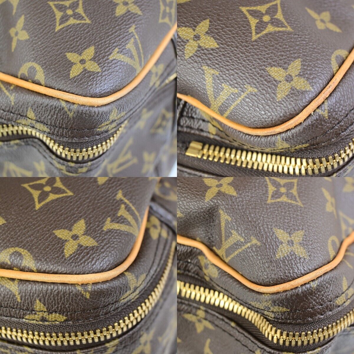 Louis Vuitton Alizé Brown Gold Plated Travel Bag