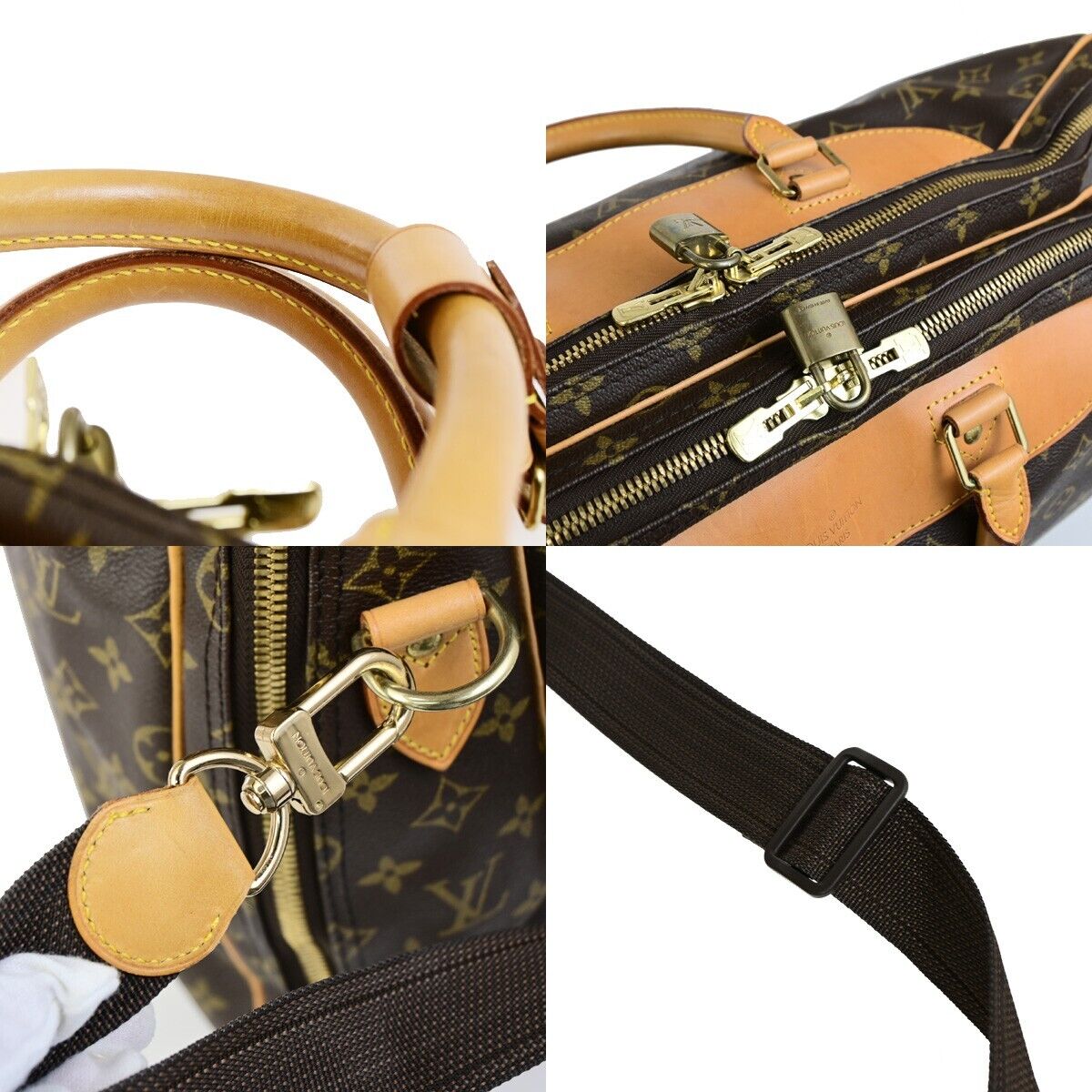 Louis Vuitton Alizé Brown Gold Plated Travel Bag