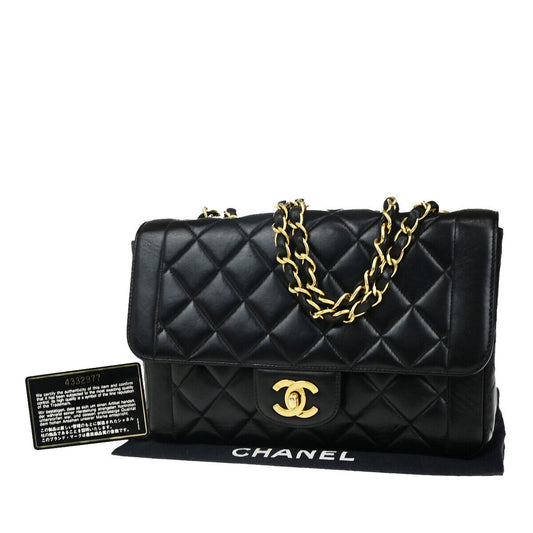 Chanel Single flap Black Leather Shoulder Bag