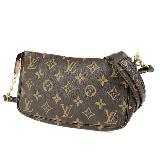 Louis Vuitton Pochette Accessoire Brown Canvas Clutch Bag