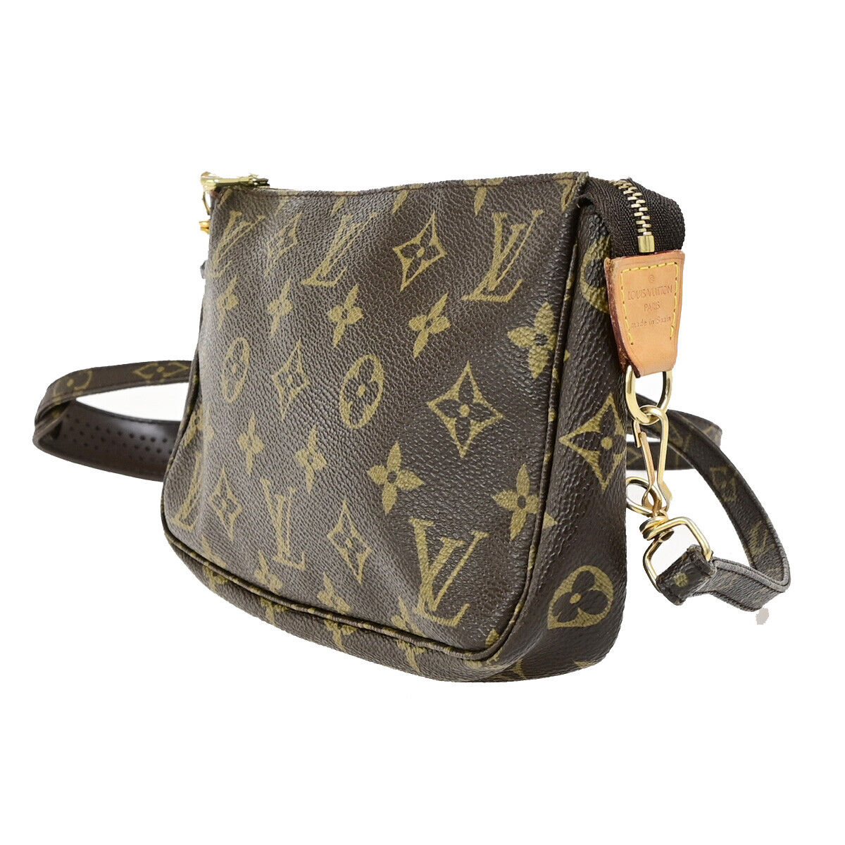 Louis Vuitton Pochette Accessoire Brown Canvas Clutch Bag